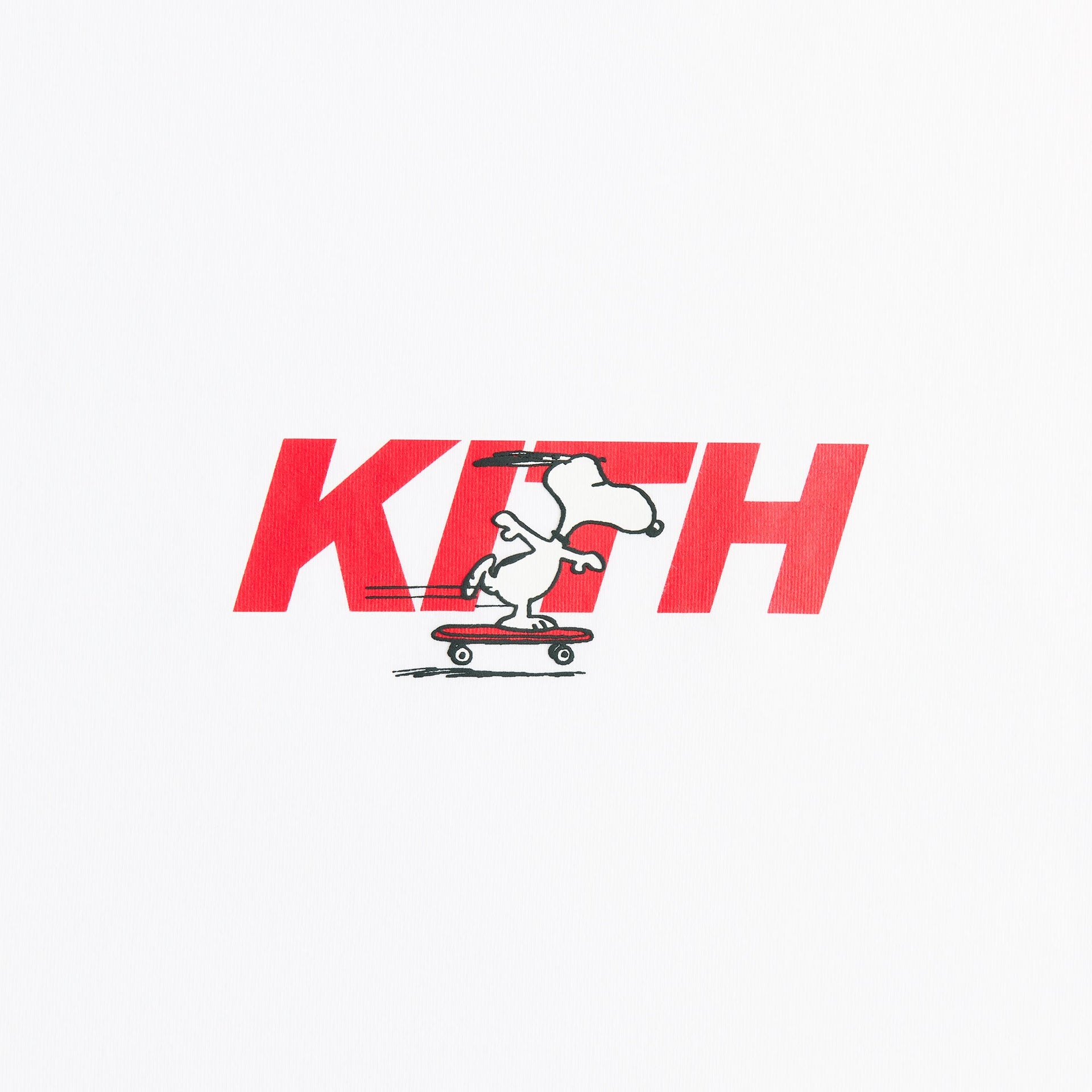 Kith for Peanuts Snoopy Skateboard Fast Logo Tee - White