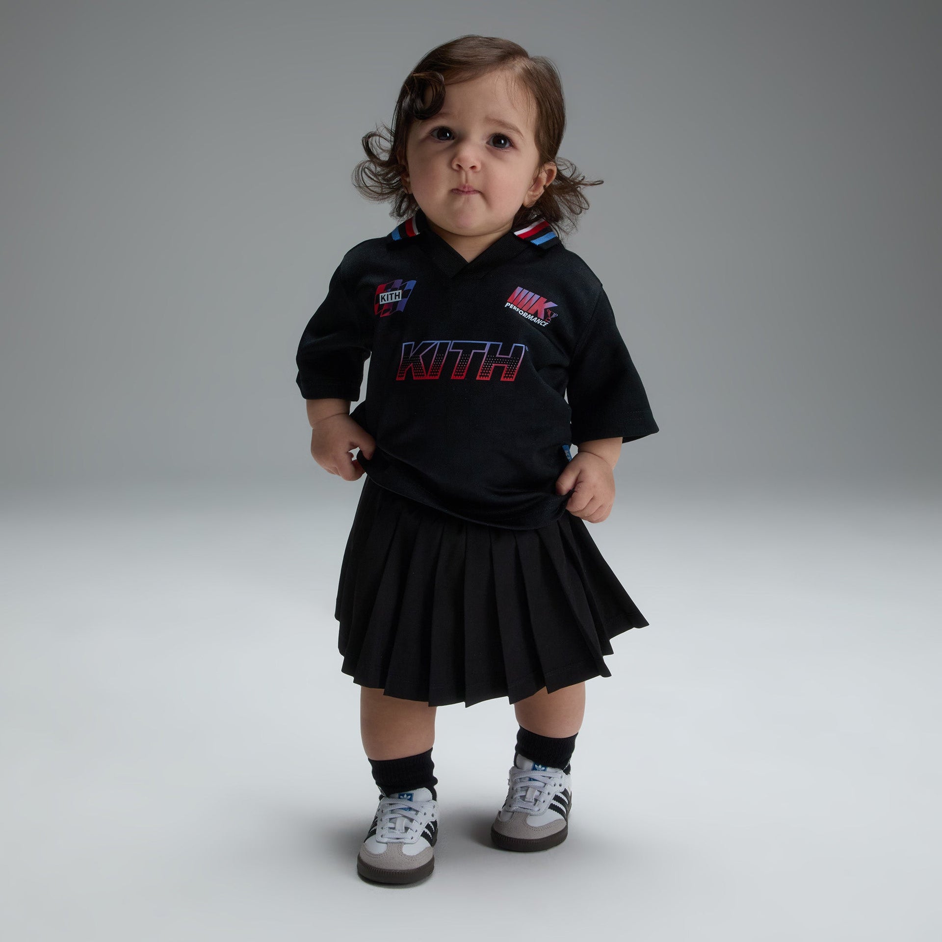 Kith Baby Checkerboard Soccer Polo - Black