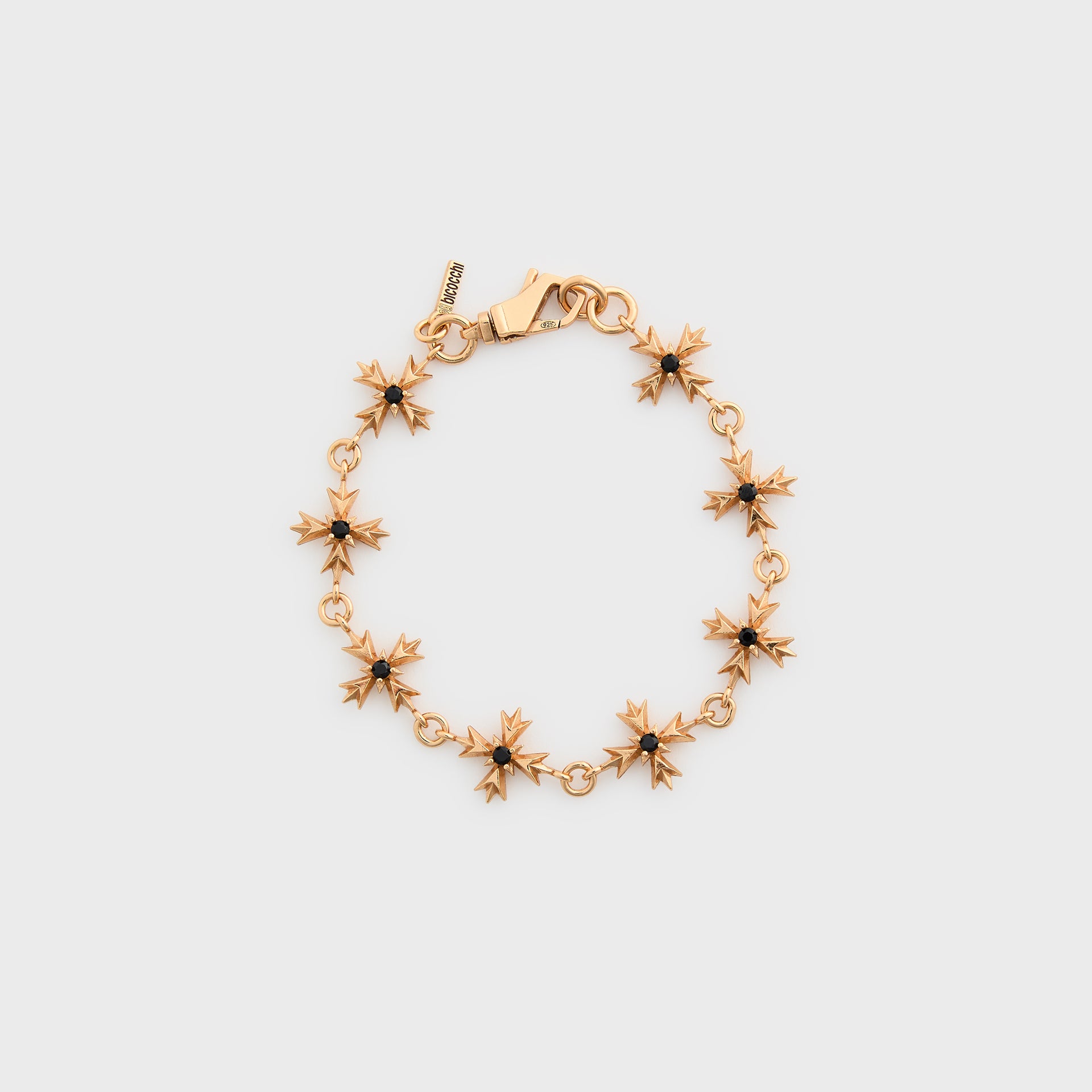 Emanuele Bicocchi Gold Black Zirconia Crest Bracelet - Gold